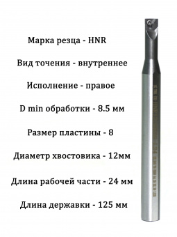Державка для внутренней резьбы HNR1208K08-L24