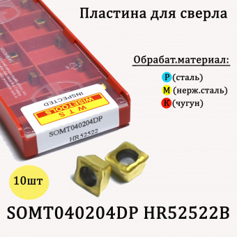 Пластина для сверла SOMT040204DP-HR52522B