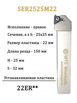 Державка резьбовая SER2525M22