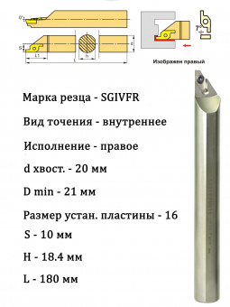 Канавочный резец SGIVFR20Q16