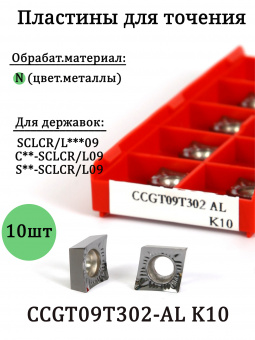 Твердосплавные пластины для точения CCGT09T302-AL K10