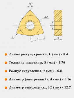 Сменные твердосплавные пластины WNMG080408-HA-ZK010