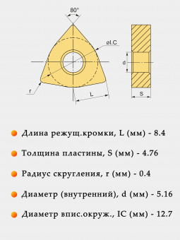 Сменные твердосплавные пластины WNMG080404-HA-ZK010