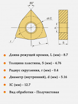 Токарные пластины WNMG080404-MA LF6018