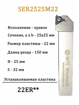 Державка резьбовая SER2525M22