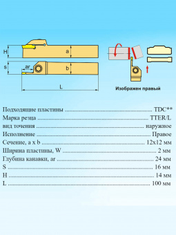 Державка отрезная TTER1212JX-2D24