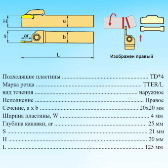 Державка отрезная TTER2020-4T25
