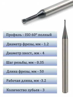 Резьбофреза M1.6*0.35