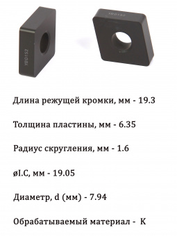 Сменные твердосплавные пластины CNMA190616 YBD152