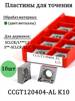 Твердосплавные пластины для точения CCGT120404-AL K10